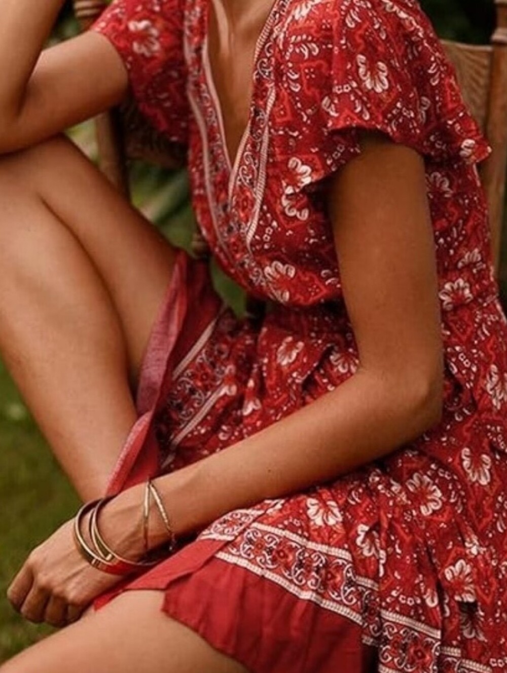Zessica Floral Print Wrap Dress With Ruffle Hem - Picture 3 of 12